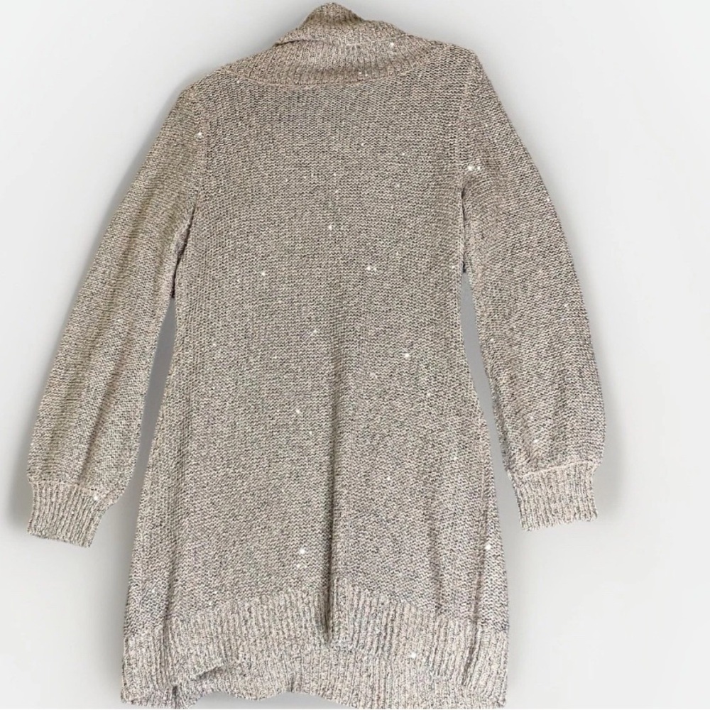 Nine West Pink Textured Knit Sweater Sequins Glitter Cowl Neck Pullover M - Picture 2 of 8